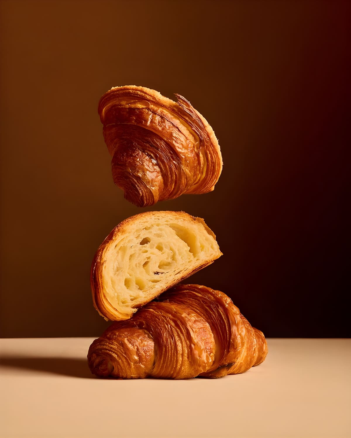Stacked BKRY croissants