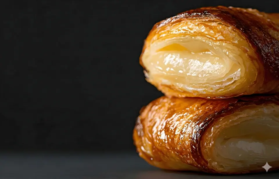 Flaky finished pastry